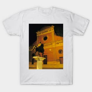 A Square in Pavia, Lombardia, Italy. Church of San Michele Maggiore. T-Shirt